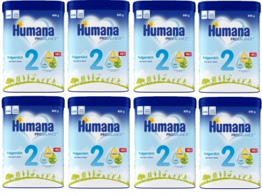Humana Folgemilch 2 800g (8 Packungen)