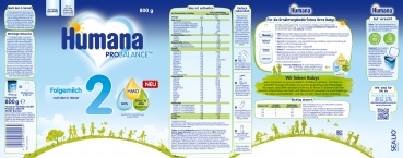 Humana Folgemilch 2 800g