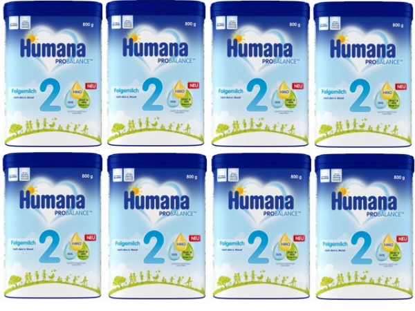 Humana Folgemilch 2 800g (8 Packungen)